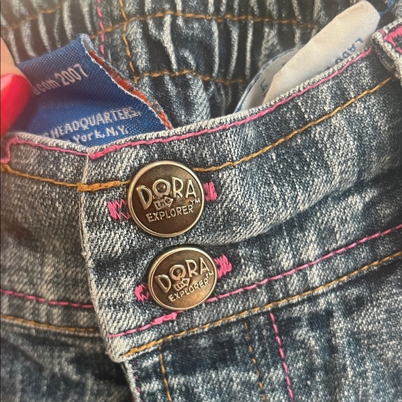 Nickelodeon Blue Kids Jeans with Embroidered Dora The Explorer - Picture 3 of 10